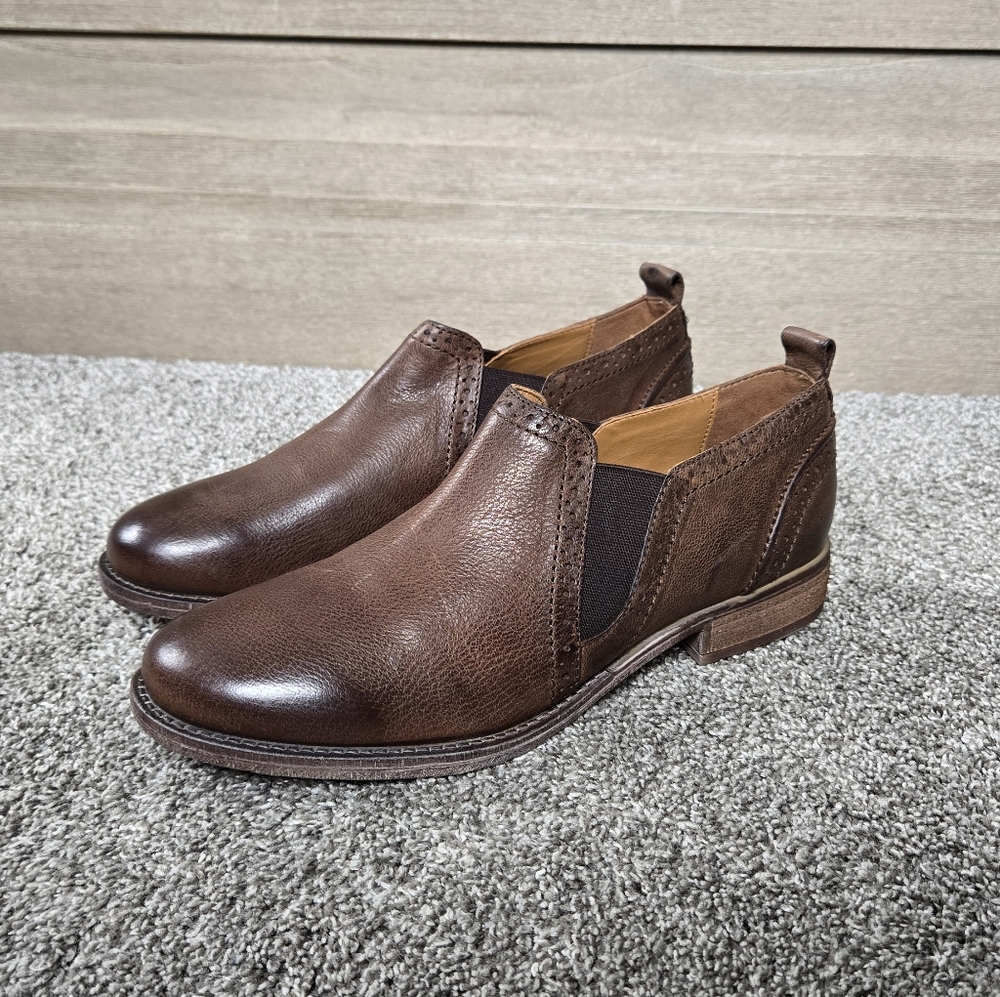 Josef Seibel Brown Leather Slip-On Loafers
